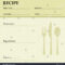 Restaurant Recipe Kitchen Note Template Menu Stock Vector In Restaurant Recipe Card Template