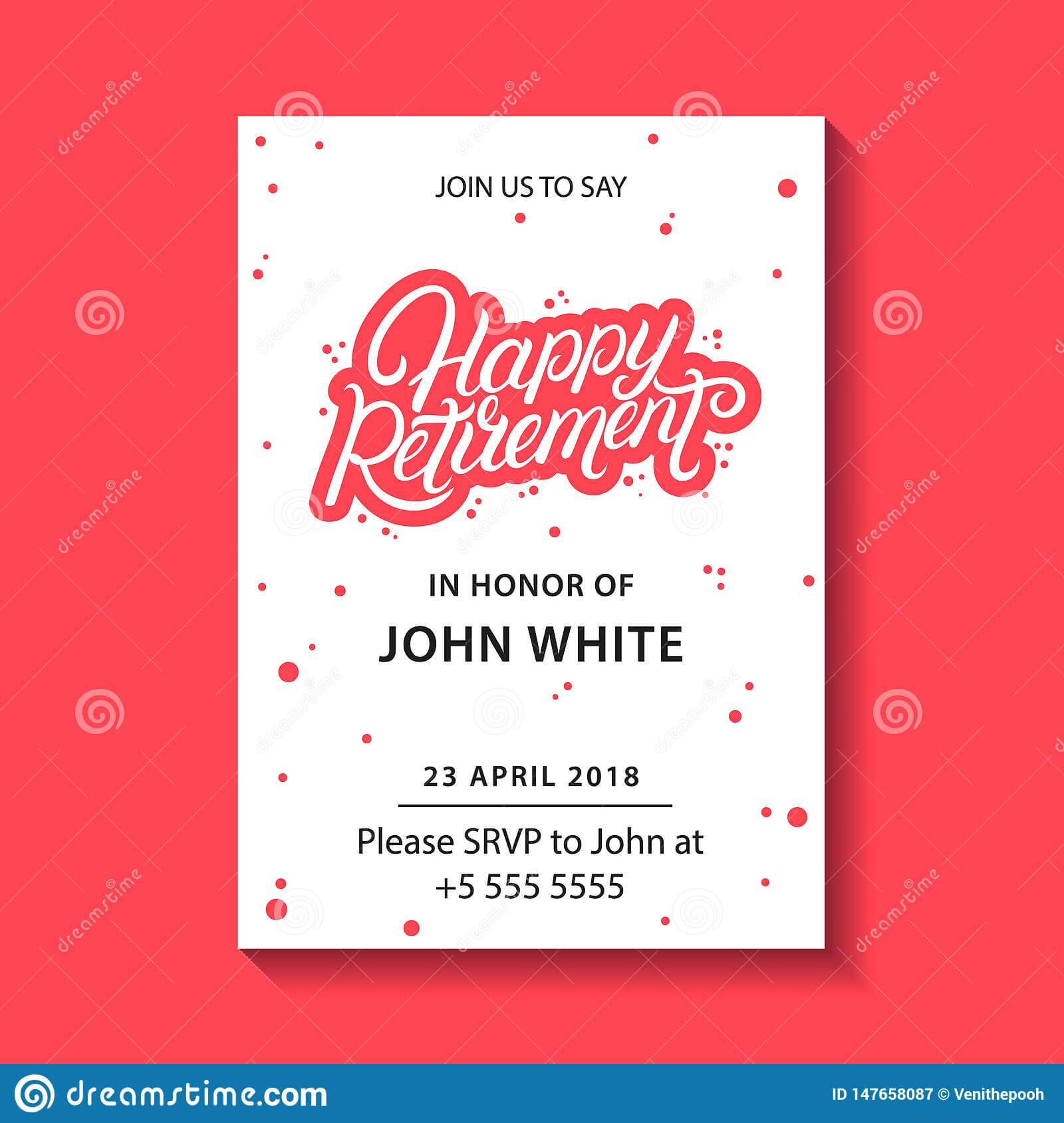 Retirement Party Invitation. Stock Vector – Illustration Of Within Retirement Card Template