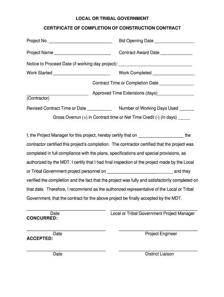 Roofing Certificate Of Completion - Fill Out And Sign Printable Pdf  Template | Signnow Regarding Certificate Of Completion Construction Templates