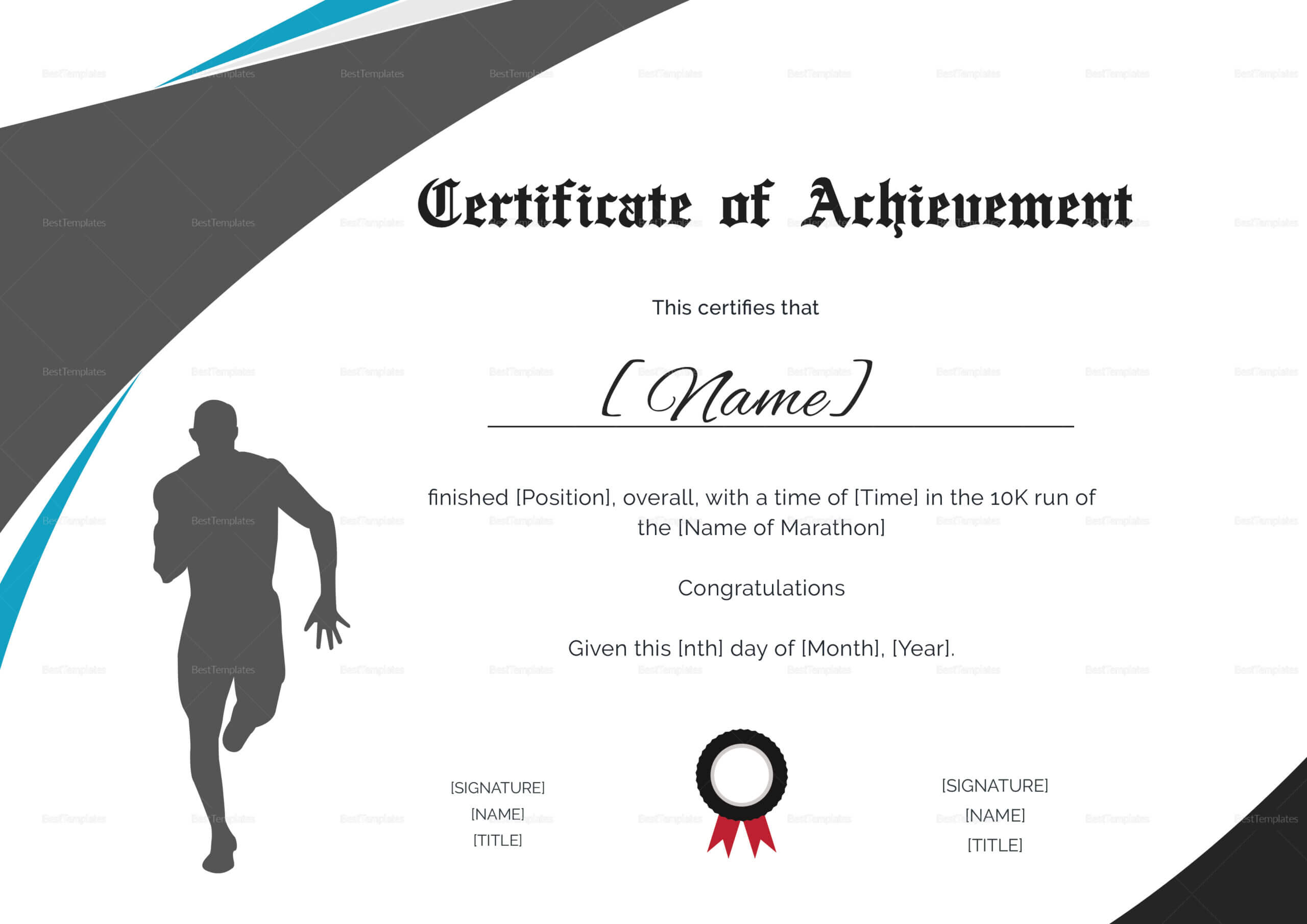 Running Certificate Templates – Calep.midnightpig.co In Athletic Certificate Template