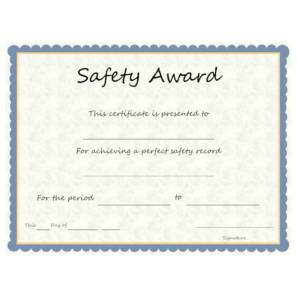 Safety Award Template - Calep.midnightpig.co Inside Safety Recognition Certificate Template