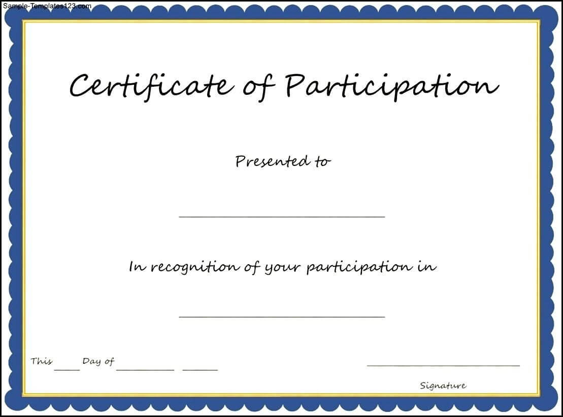 Sample Certificate Of Participation In Workshop – Dalep Within Certificate Of Participation In Workshop Template