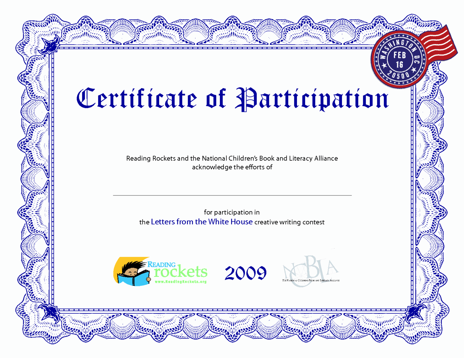 Printable Blank Certificate Of Participation Kulturaupice