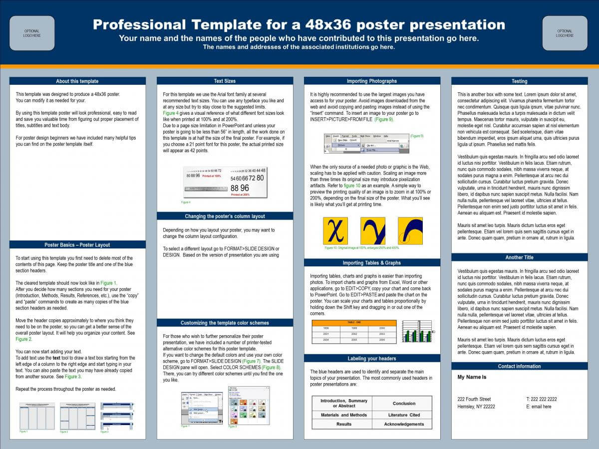 Sample Poster Presentation Templates – Dalep.midnightpig.co In Powerpoint Academic Poster Template