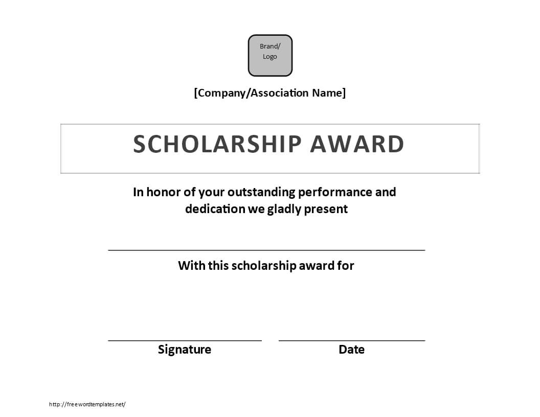 Scholarship Certificate Award | Templates At Within Scholarship Certificate Template
