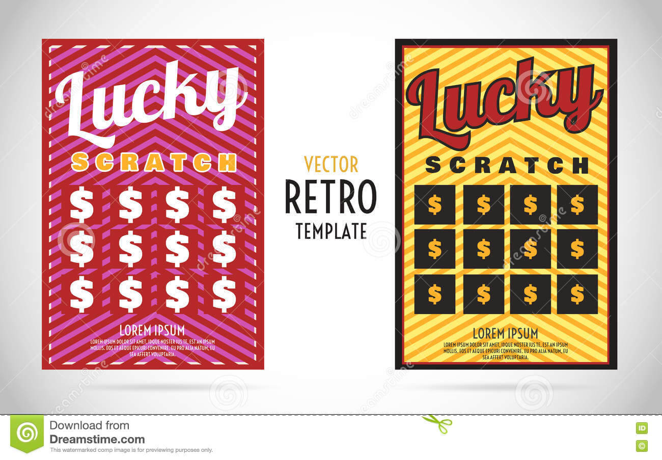 Scratch Off Lottery Ticket Vector Design Template Stock Within Scratch Off Card Templates