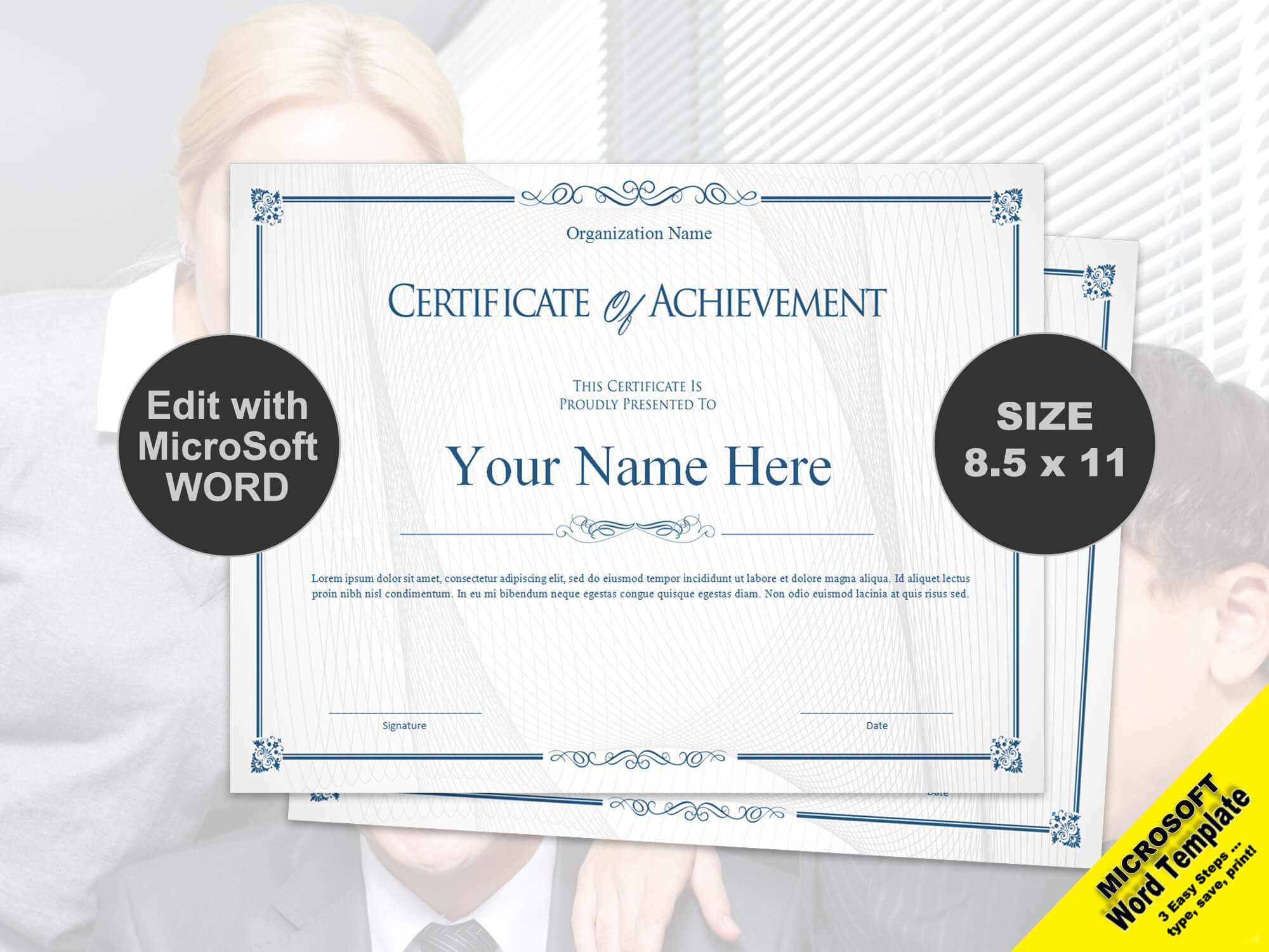 Scroll Certificate Of Achievement Template Digital Download Within Certificate Of Achievement Template Word