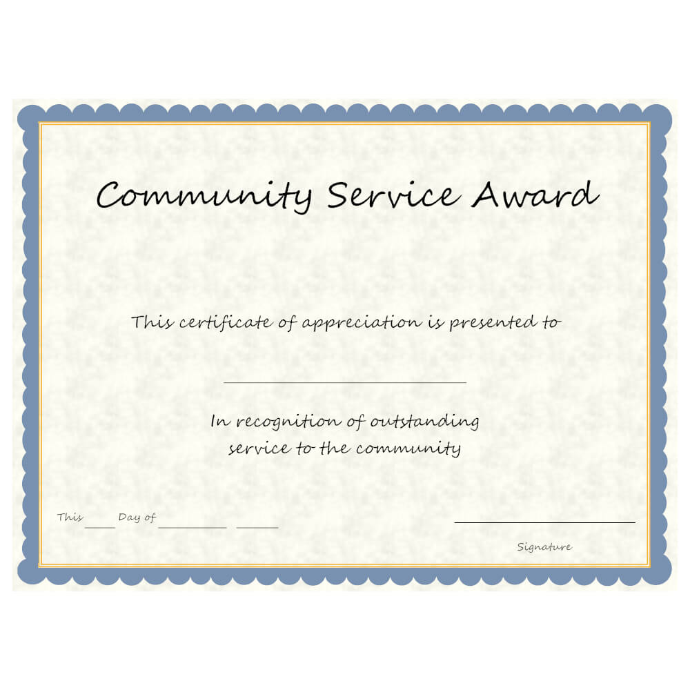 Service Award Certificates – Calep.midnightpig.co Regarding Volunteer Award Certificate Template