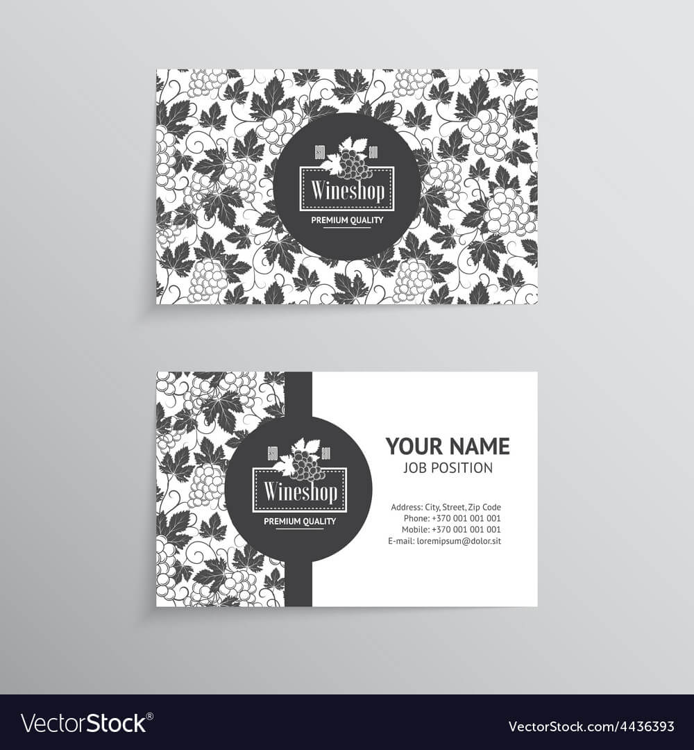 Set Of Business Cards Templates For Wine Company Inside Advertising Cards Templates