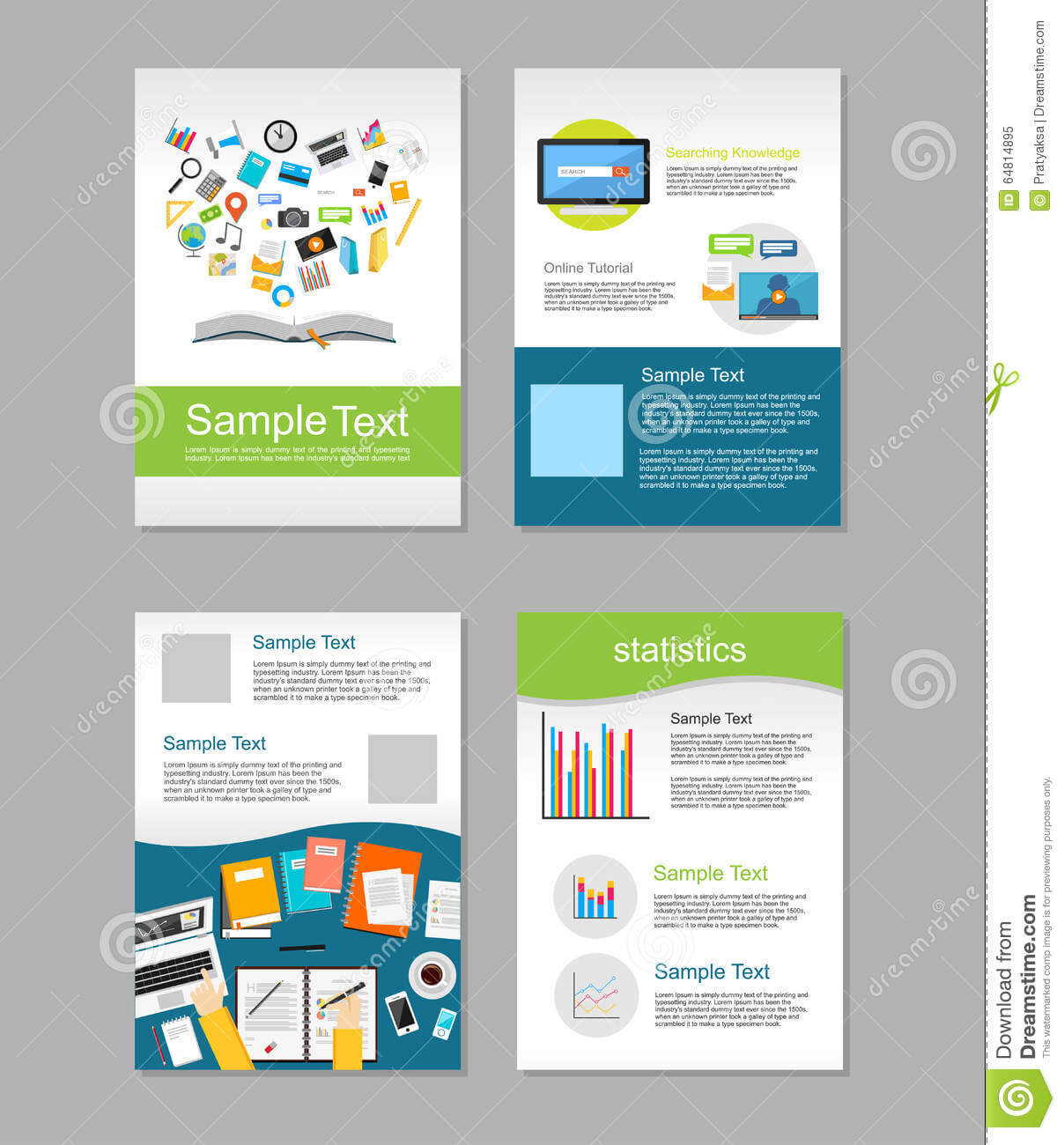 Set Of Flyer. Brochure Design Templates. Education Within E Brochure Design Templates
