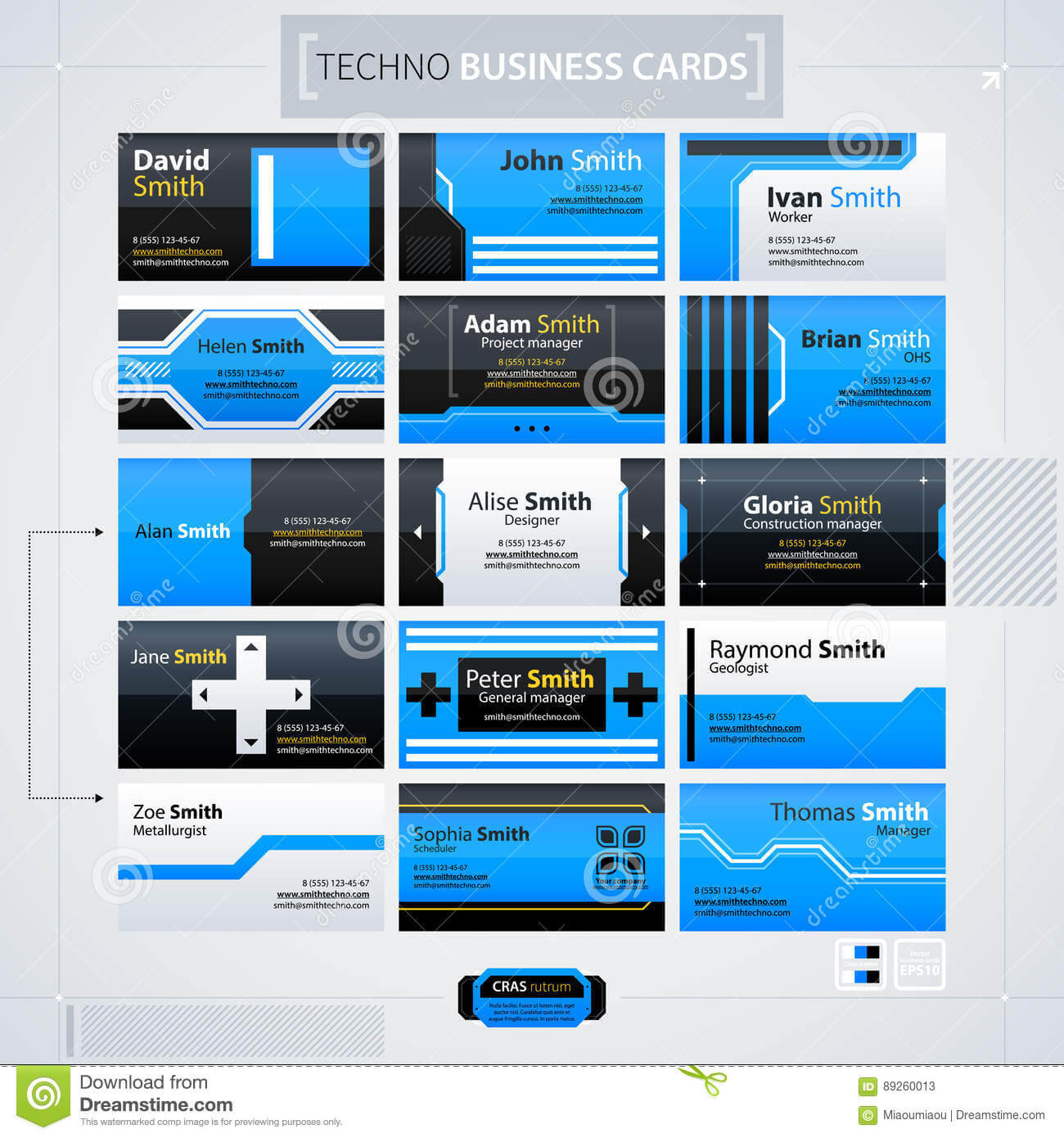 Set Of Modern Business Cards Templates Stock Vector Within Advertising Cards Templates