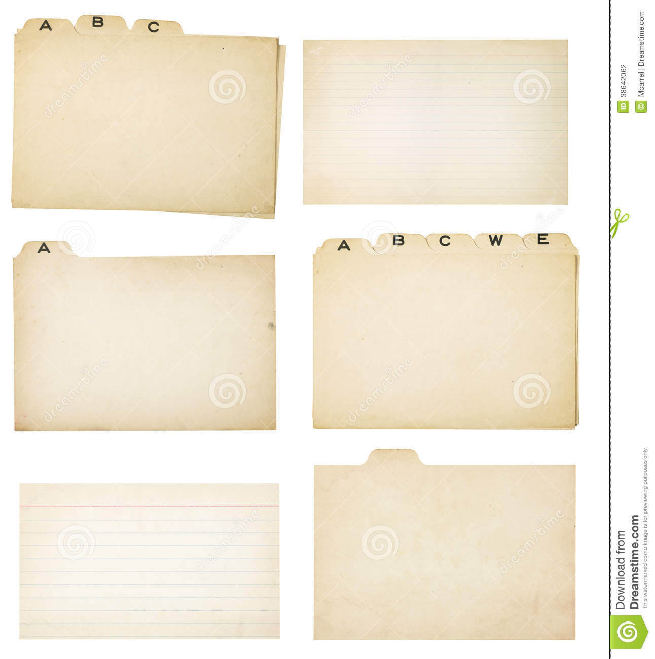 Set Of Six Vintage Tabbed Index Cards Stock Photo – Image Of Intended For Blank Index Card Template