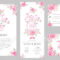 Set Of Wedding Invitation Card Templates With Watercolor Rose.. Pertaining To Sample Wedding Invitation Cards Templates