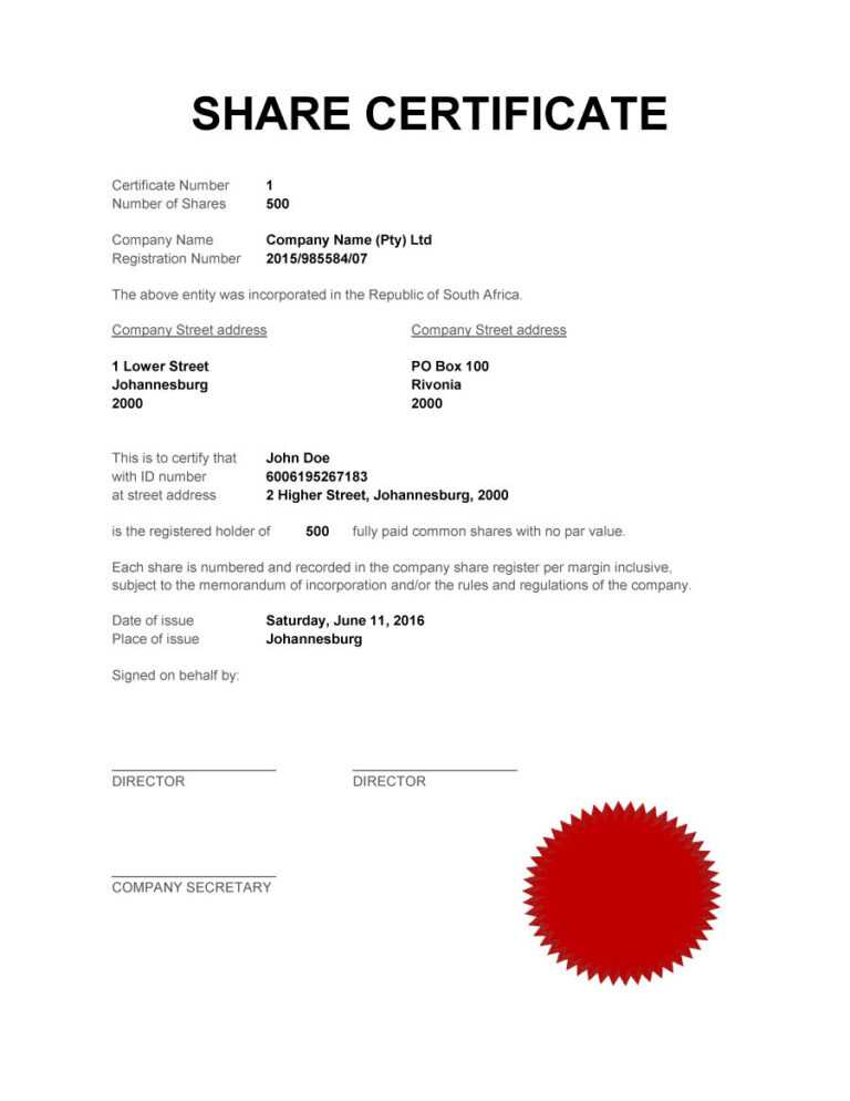 Share Certificate Format – Calep.midnightpig.co Intended For Share ...