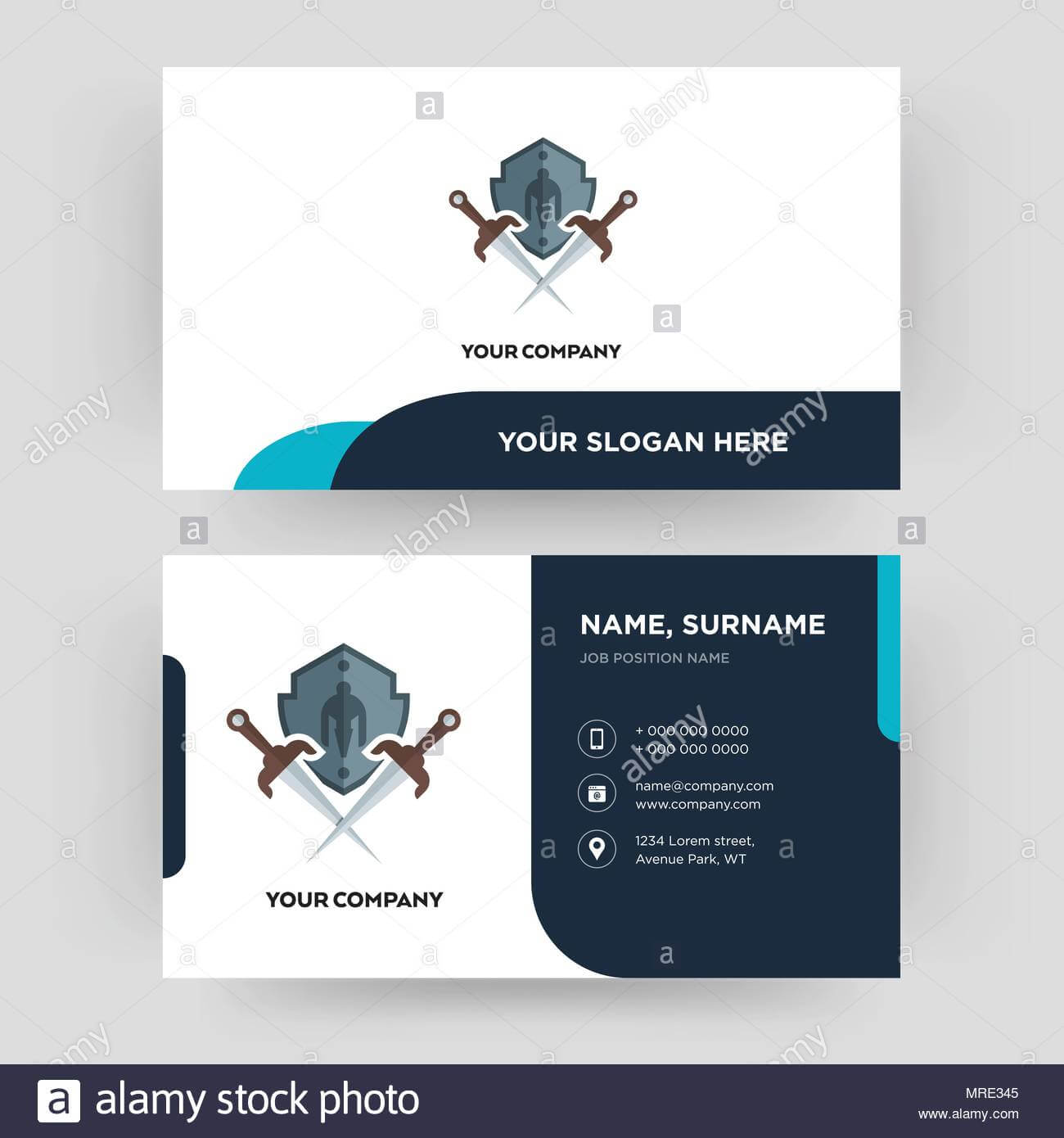 Shield And Sword, Business Card Design Template, Visiting Throughout Shield Id Card Template