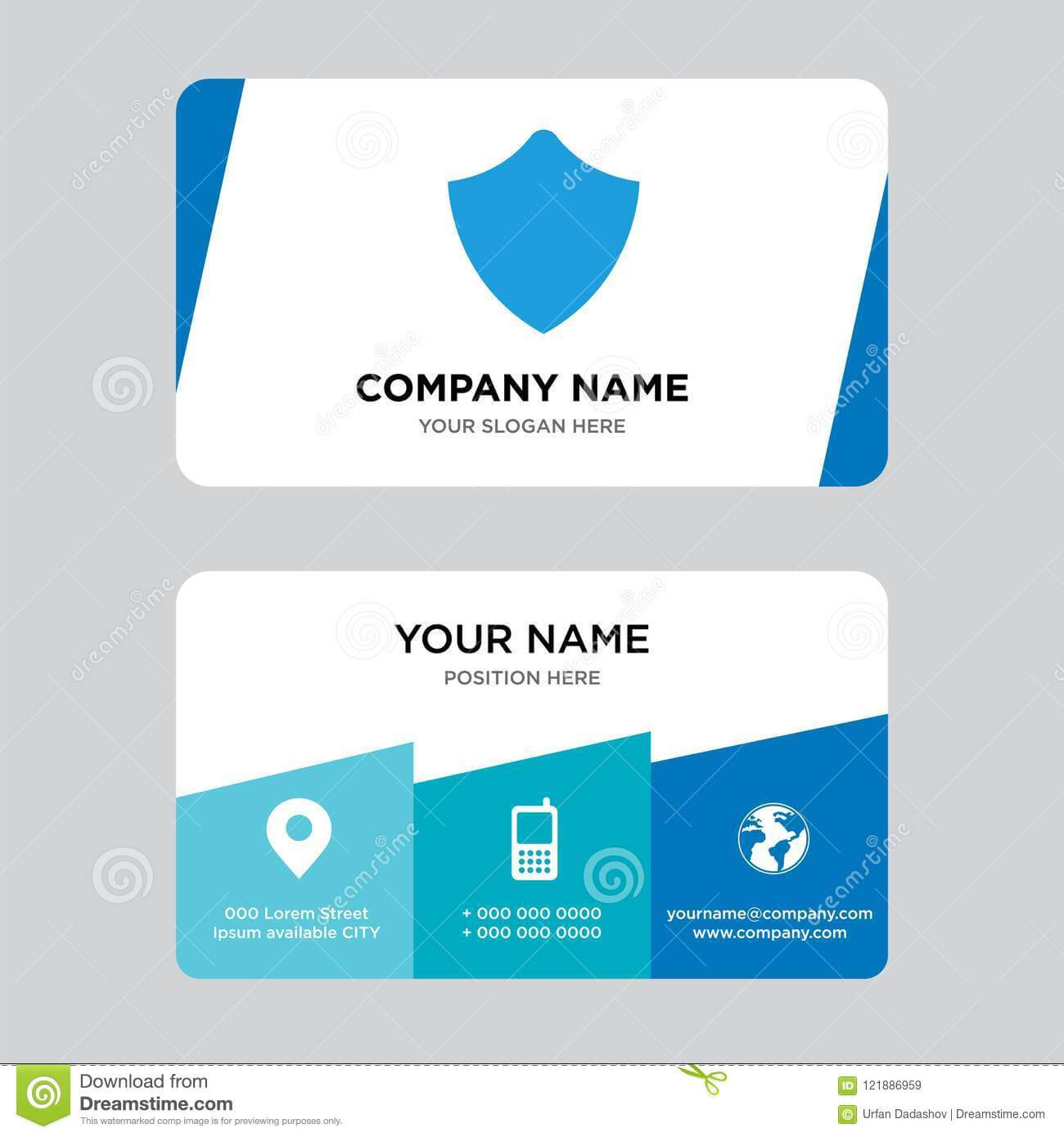 Shield Business Card Design Template, Visiting For Your Inside Shield Id Card Template