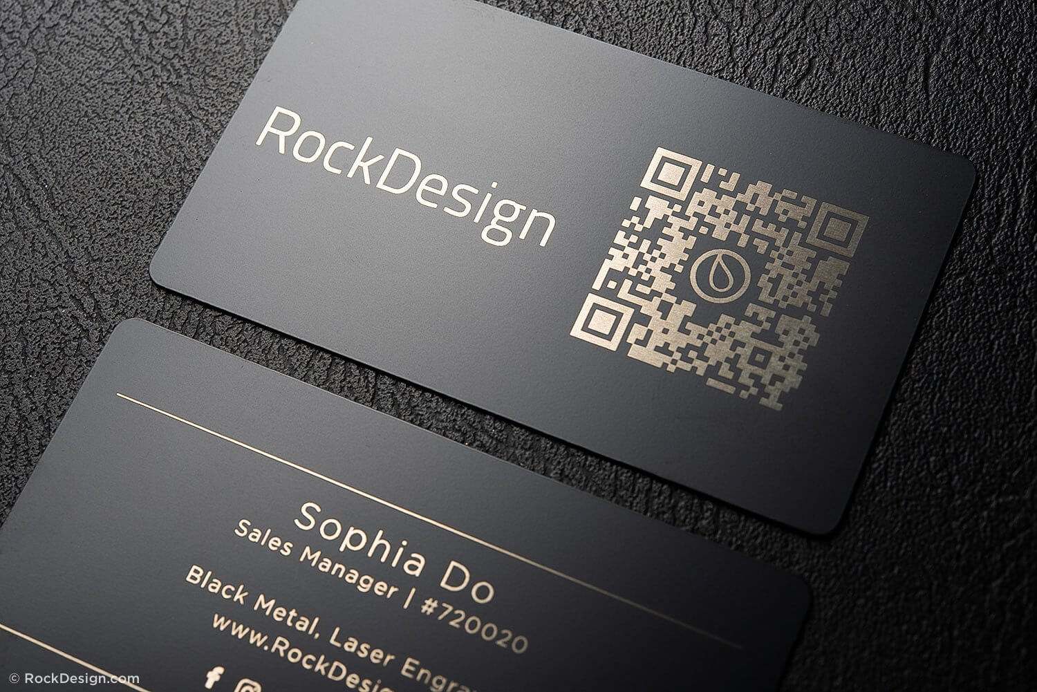 Simple Black Metal Business Cards – Sophia Do Regarding Qr Code Business Card Template