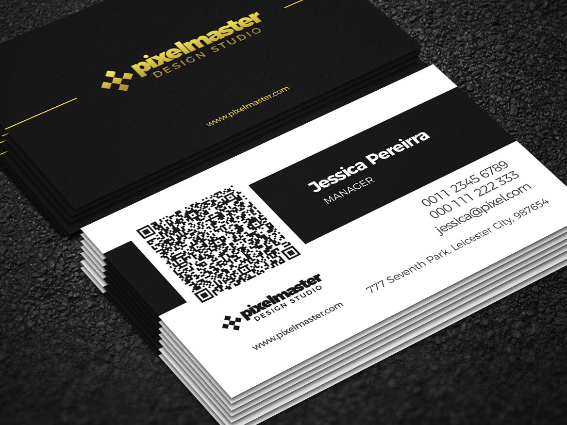 Simple Business Card With Qr Codenisa Toon On Dribbble Within Qr Code Business Card Template