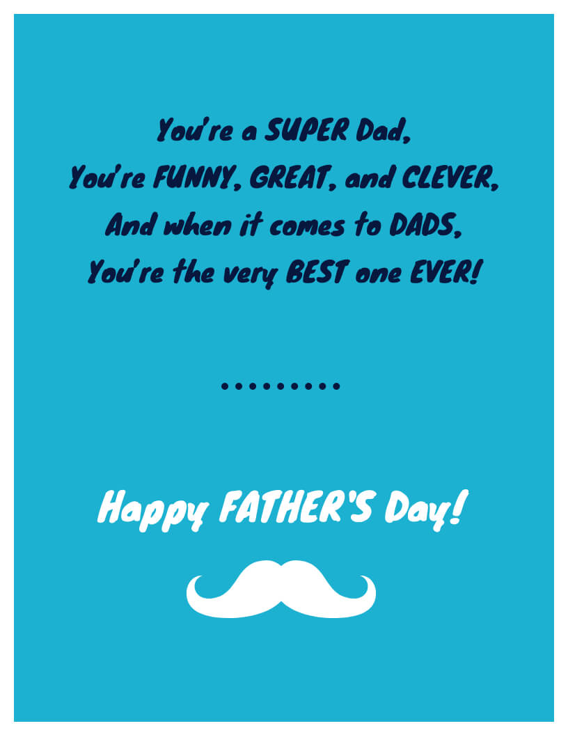 Simple Father's Day Card Template With Regard To Fathers Day Card Template