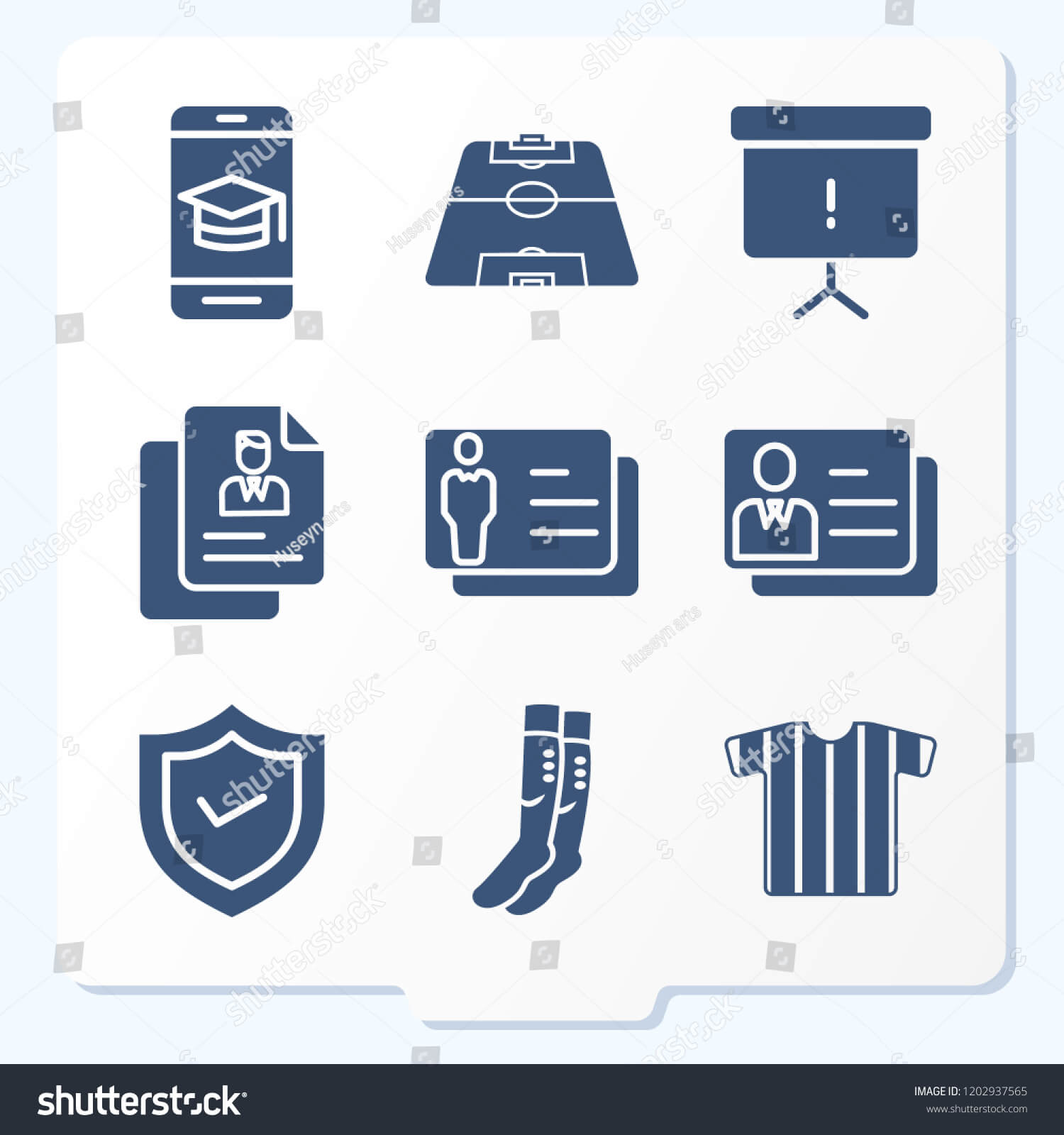 Simple Set 9 Icons Related Template Stock Vector (Royalty Regarding Shield Id Card Template