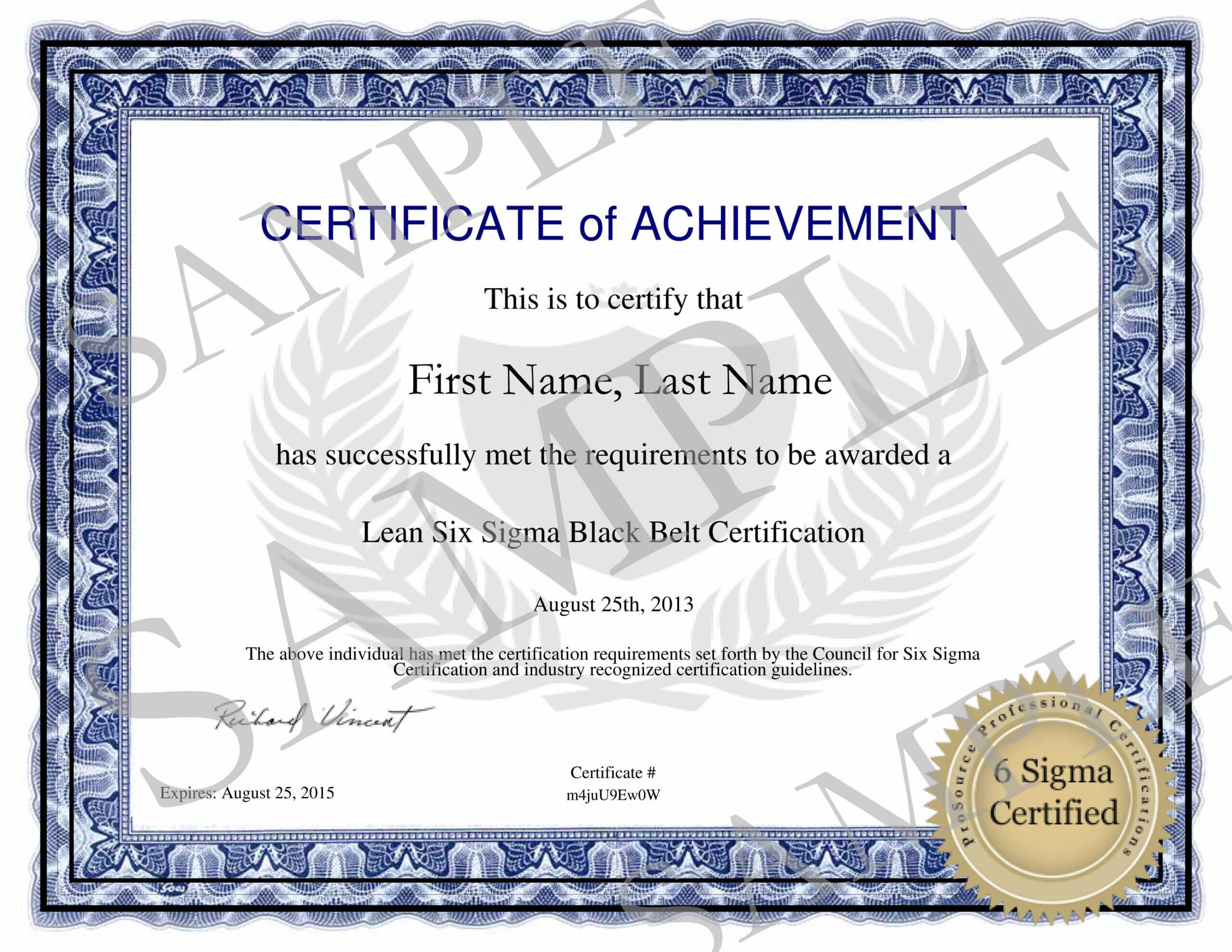Six Sigma Green Belt Certification regarding Green Belt Certificate