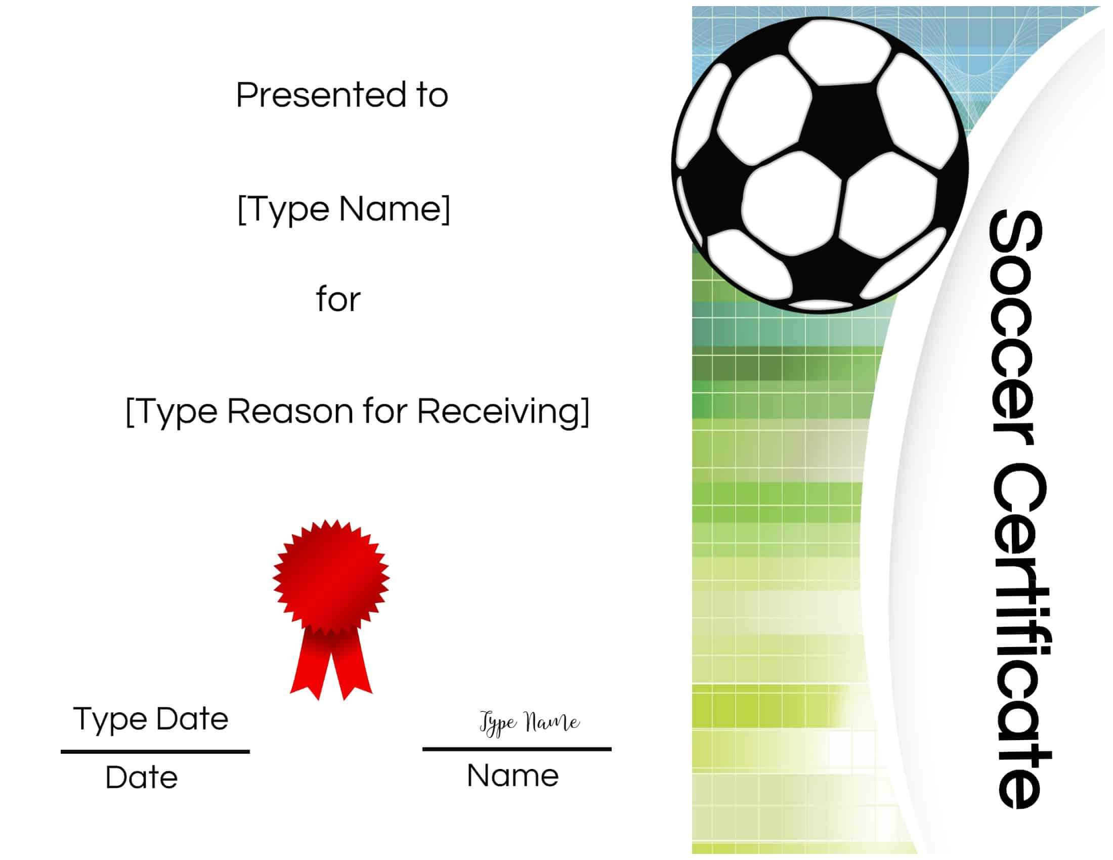 Soccer Awards Certificates Dalep midnightpig co Inside Soccer Award 