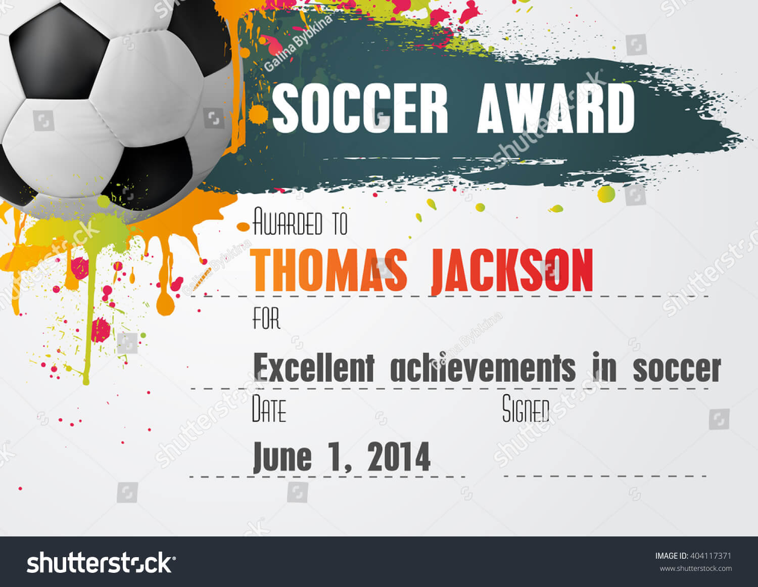 Soccer Certificate Template Football Ball Icon | Royalty Pertaining To Soccer Award Certificate Templates Free
