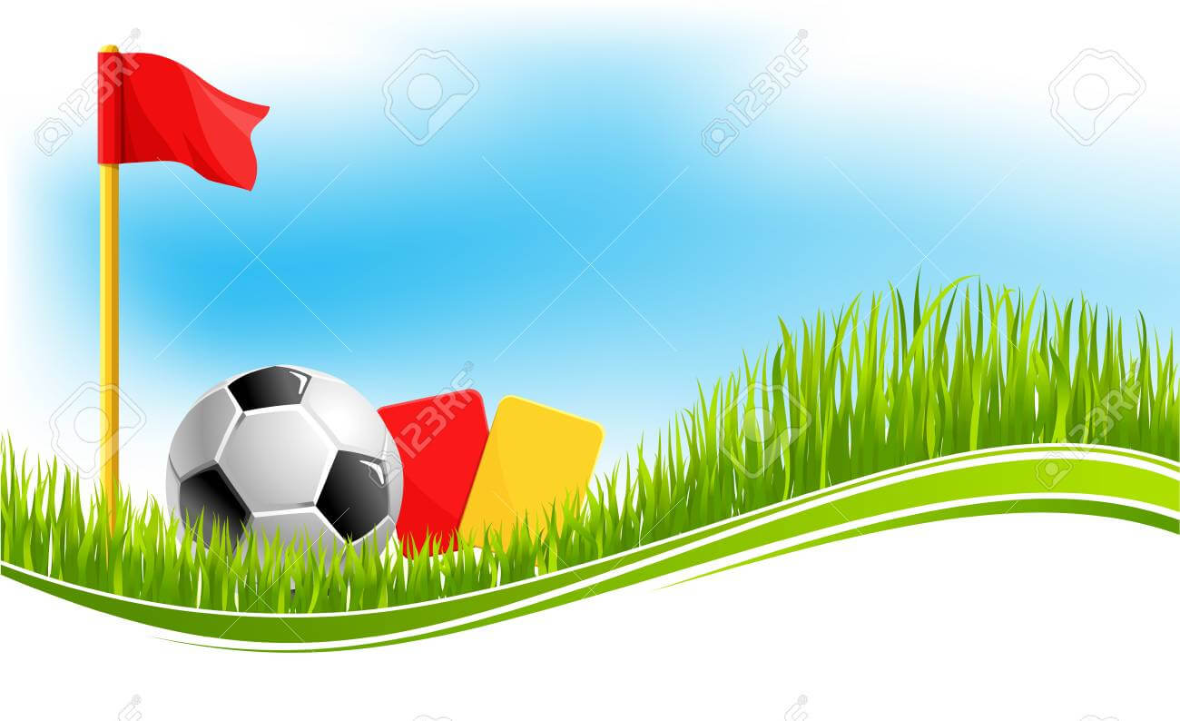 Soccer Or Football Game Background Design Template For Fan Club.. Within Football Referee Game Card Template