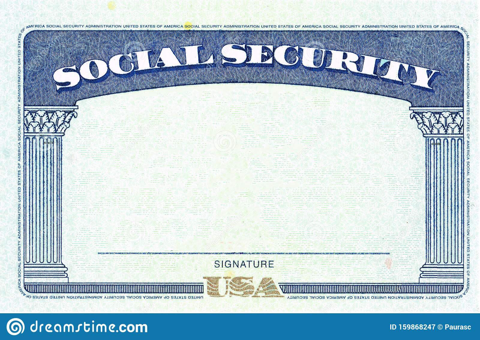 Social Security Card Blank Stock Image. Image Of Emigration In Blank Social Security Card Template