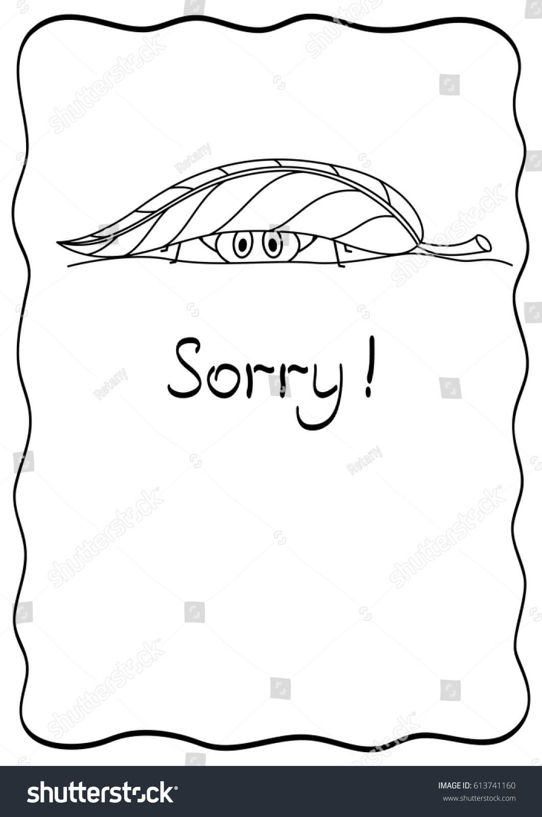 Sorry Comic Postcard Spider Design Template Stock Image Inside Sorry Card Template