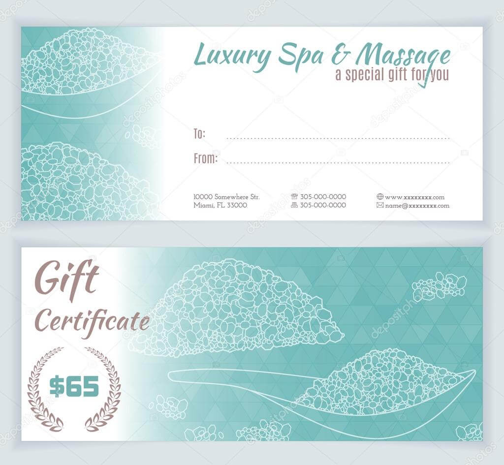 Spa Gift Certificate Template | Certificatetemplategift With Massage Gift Certificate Template Free Printable