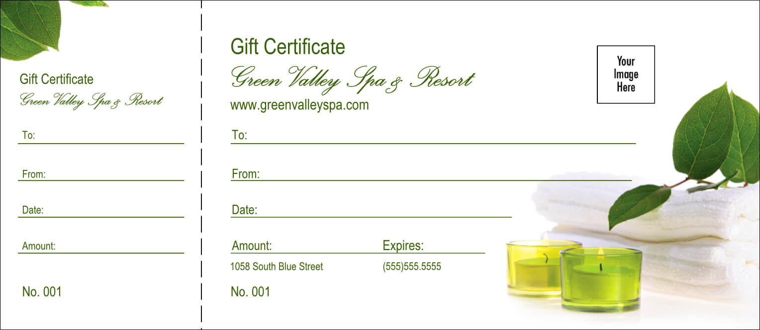 Spa Logo Gift Certificate Intended For Spa Day Gift Certificate Template
