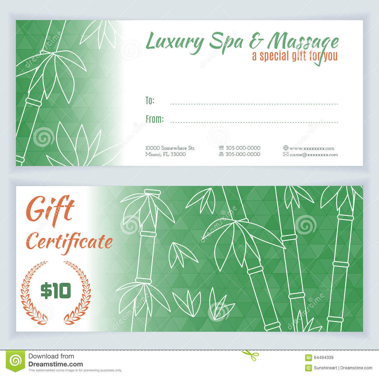 Spa, Massage Gift Certificate Template Stock Vector Inside Massage Gift Certificate Template Free Download
