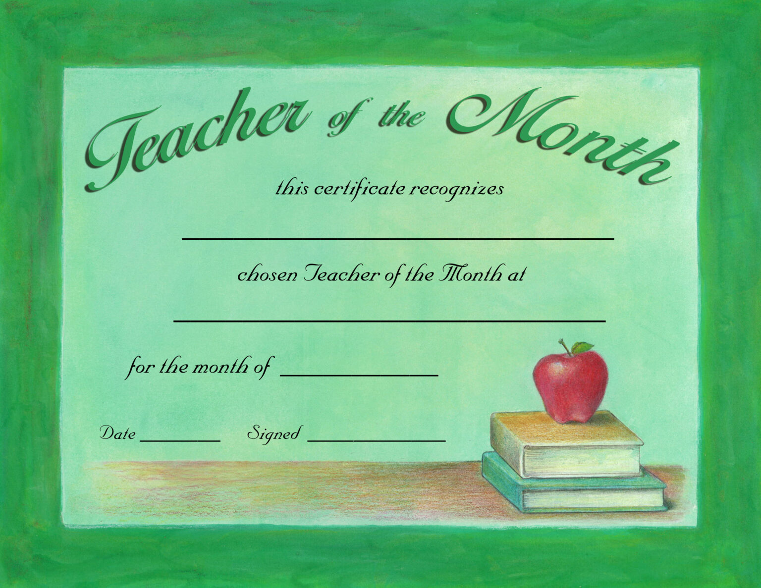 Special Awards With Teacher Of The Month Certificate Template