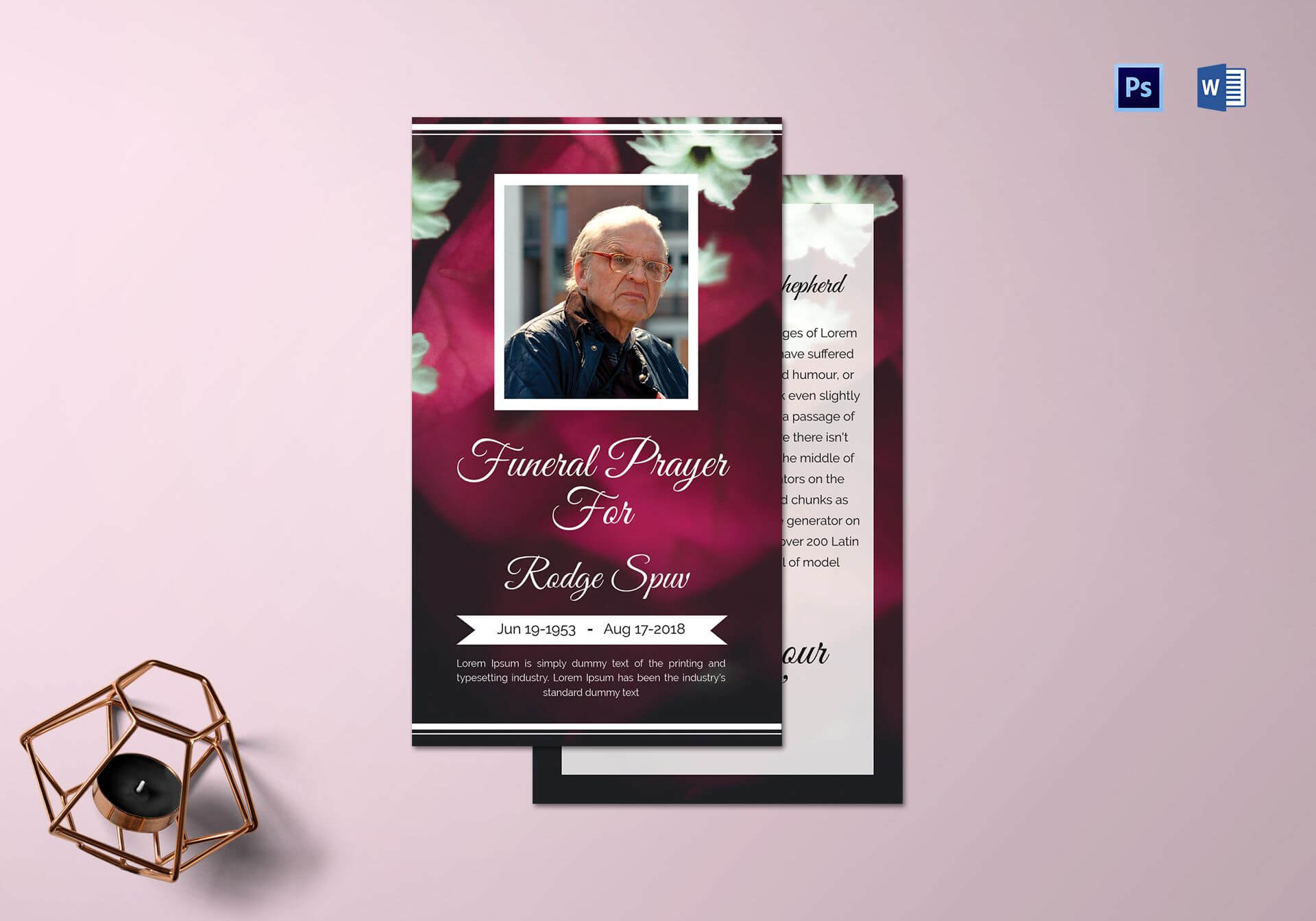 Special Funeral Prayer Card Template For Prayer Card Template For Word