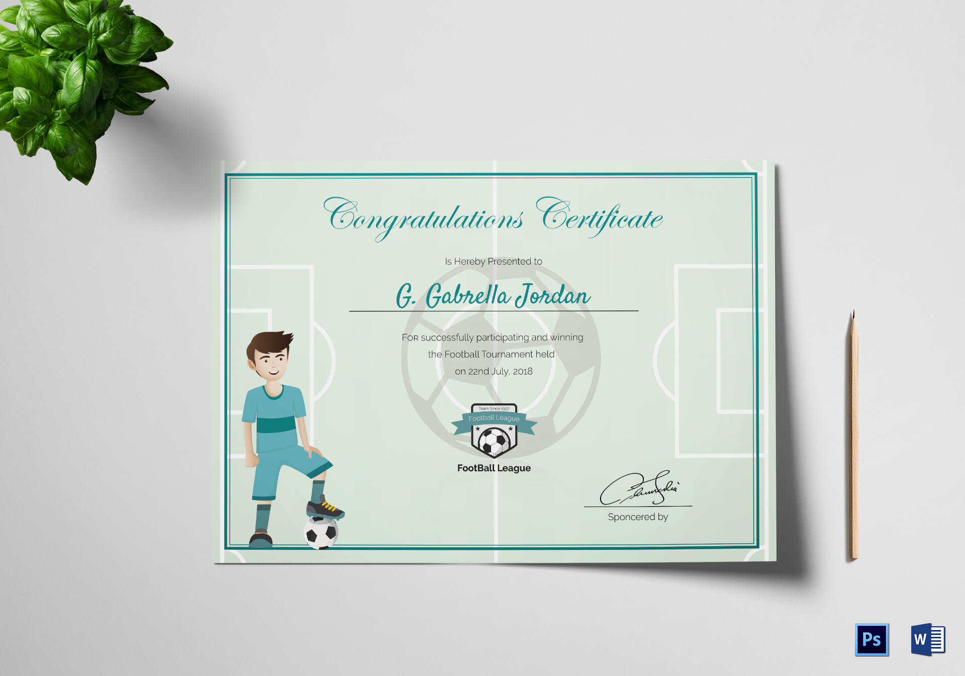 Sports Award Winning Congratulation Certificate Template With Regard To Sports Award Certificate Template Word