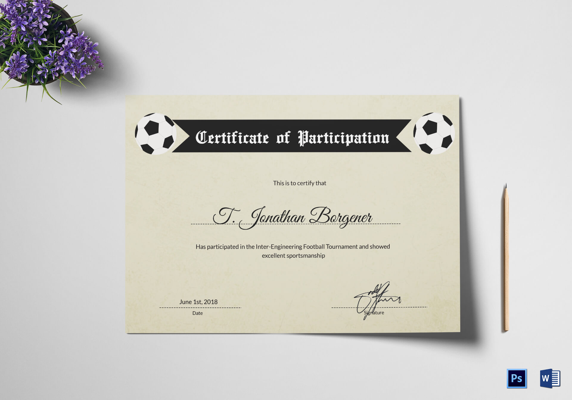 Sports Day Football Certificate Template Regarding Football Certificate Template