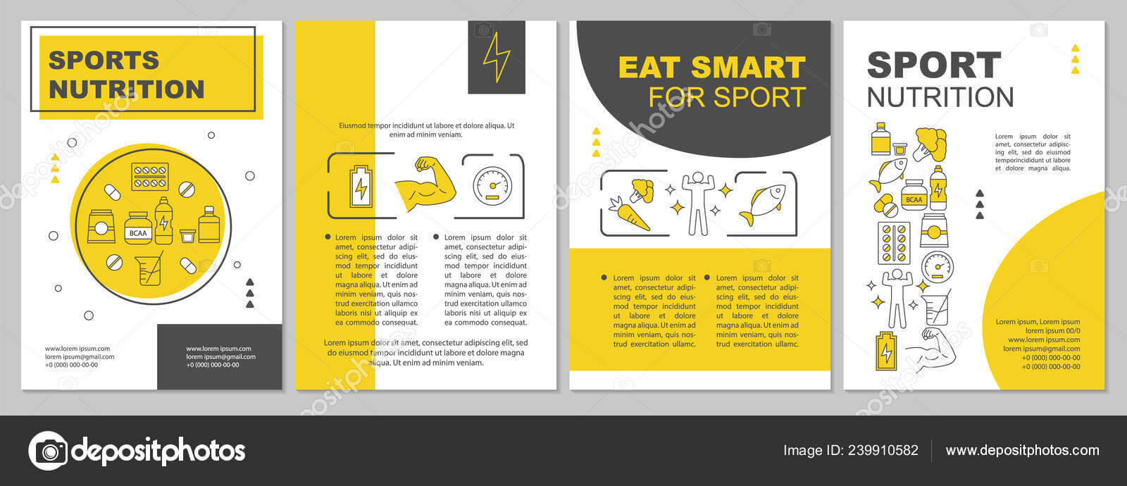 Sports Nutrition Brochure Template — Stock Vector © Bsd Pertaining To Nutrition Brochure Template