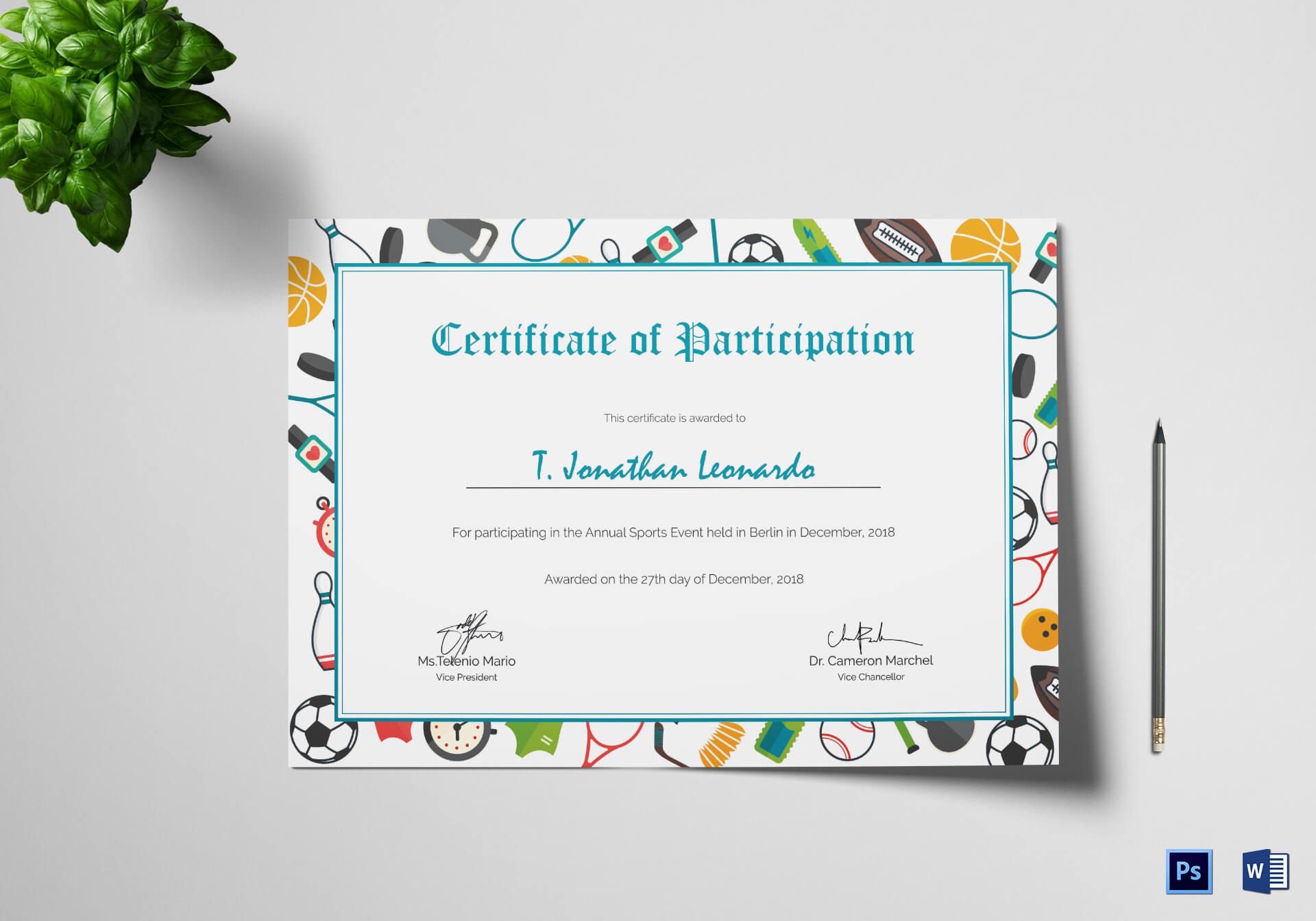 Sports Participation Certificate Template In Certificate Of Participation Word Template