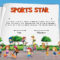 Sports Star Certificate Template With Kids Playing Sports With Regard To Star Award Certificate Template