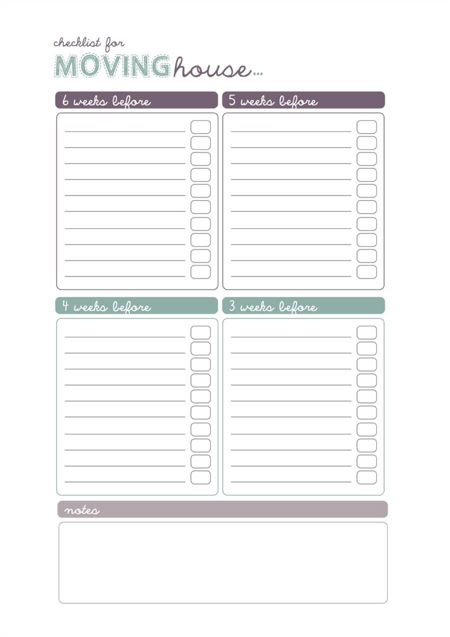 Spreadsheet Moving House Checklist Free Printable Download For Free Moving House Cards Templates