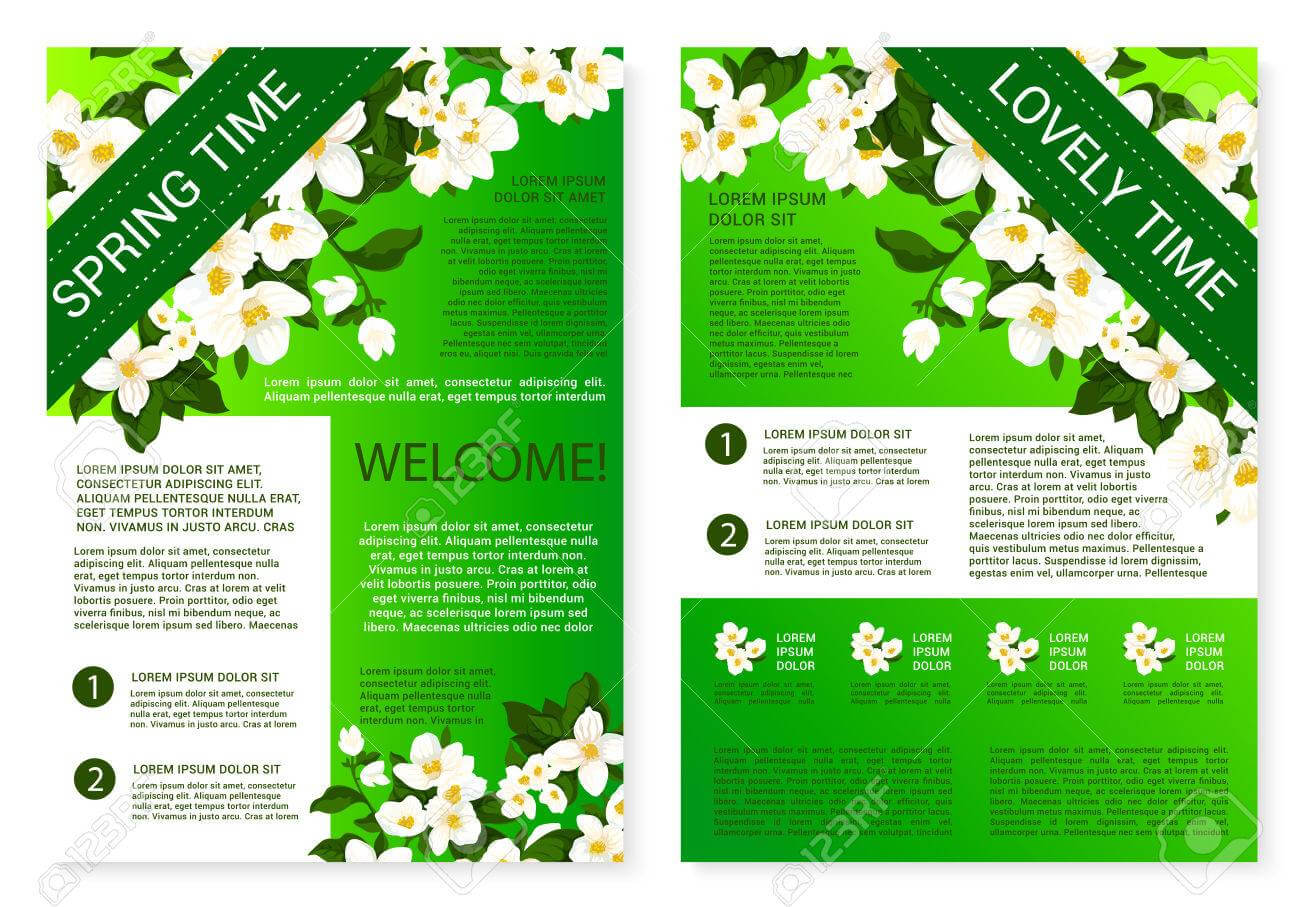 Spring Flowers Welcome Brochure Template Design With Welcome Brochure Template