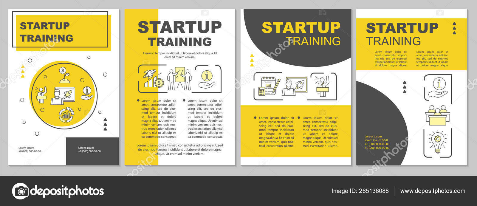 Startup Training Brochure Template Layout — Stock Vector Inside Training Brochure Template