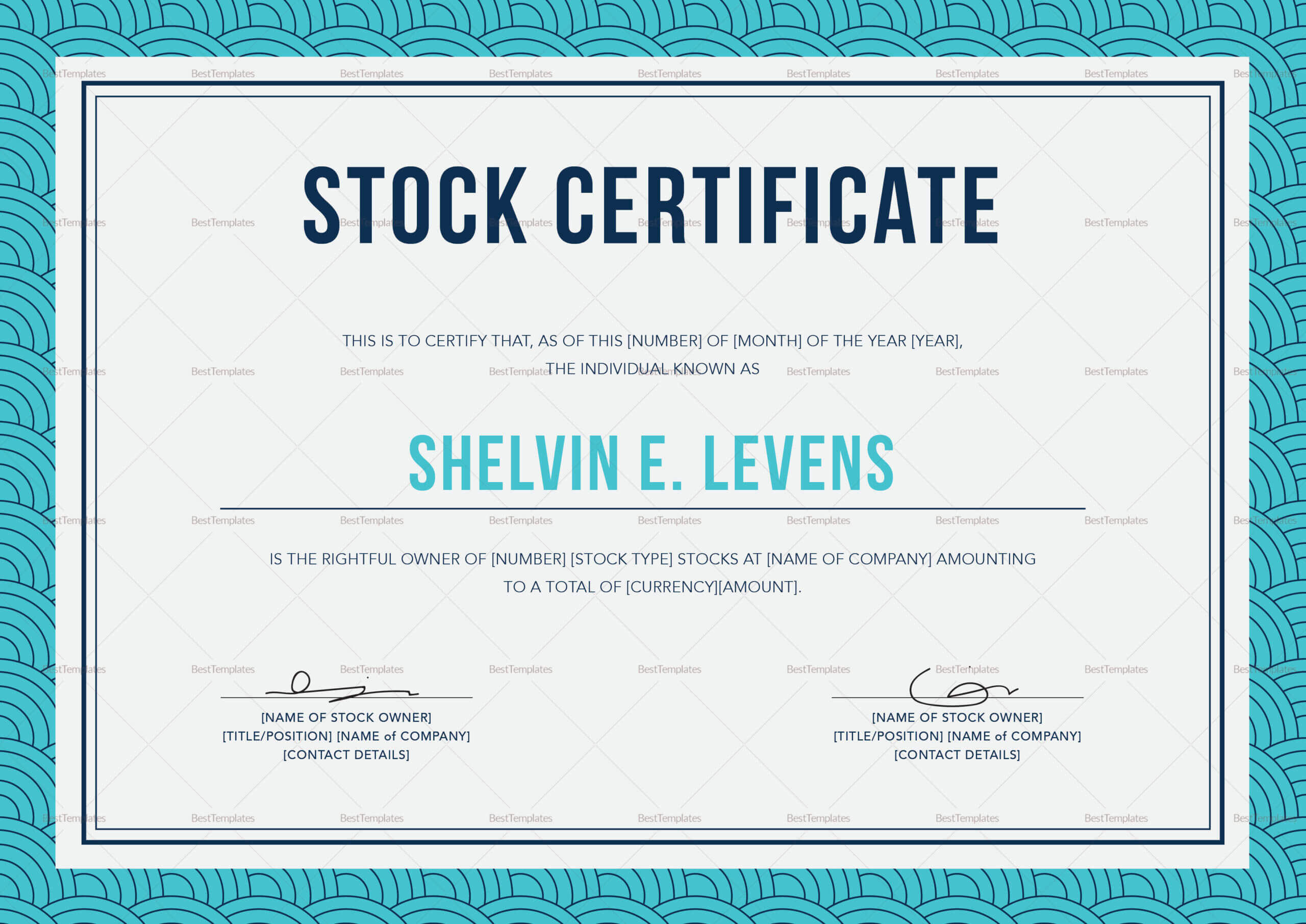 Stock Certificate Template Pertaining To Stock Certificate Template Word