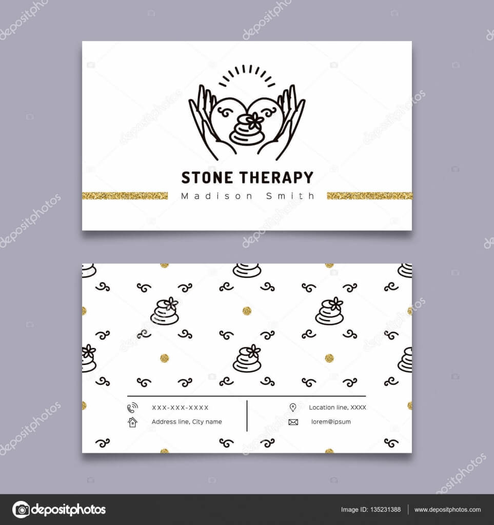 Stone Therapy Business Card. Massage, Beauty Spa, Relax In Massage Therapy Business Card Templates