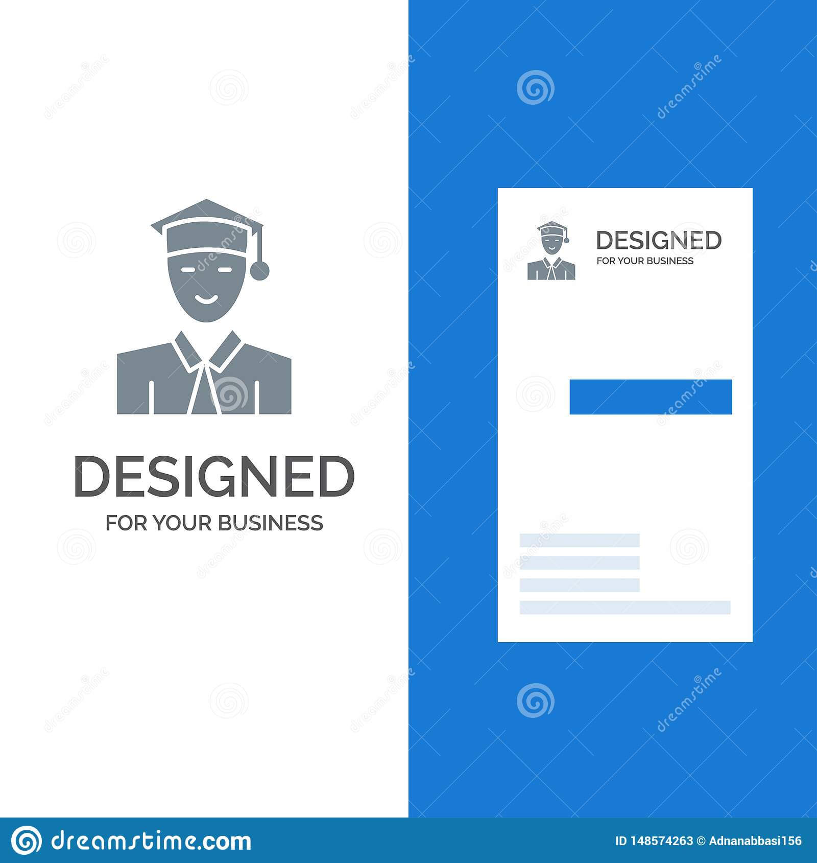 Student, Education, Graduate, Learning Grey Logo Design And Throughout Graduate Student Business Cards Template