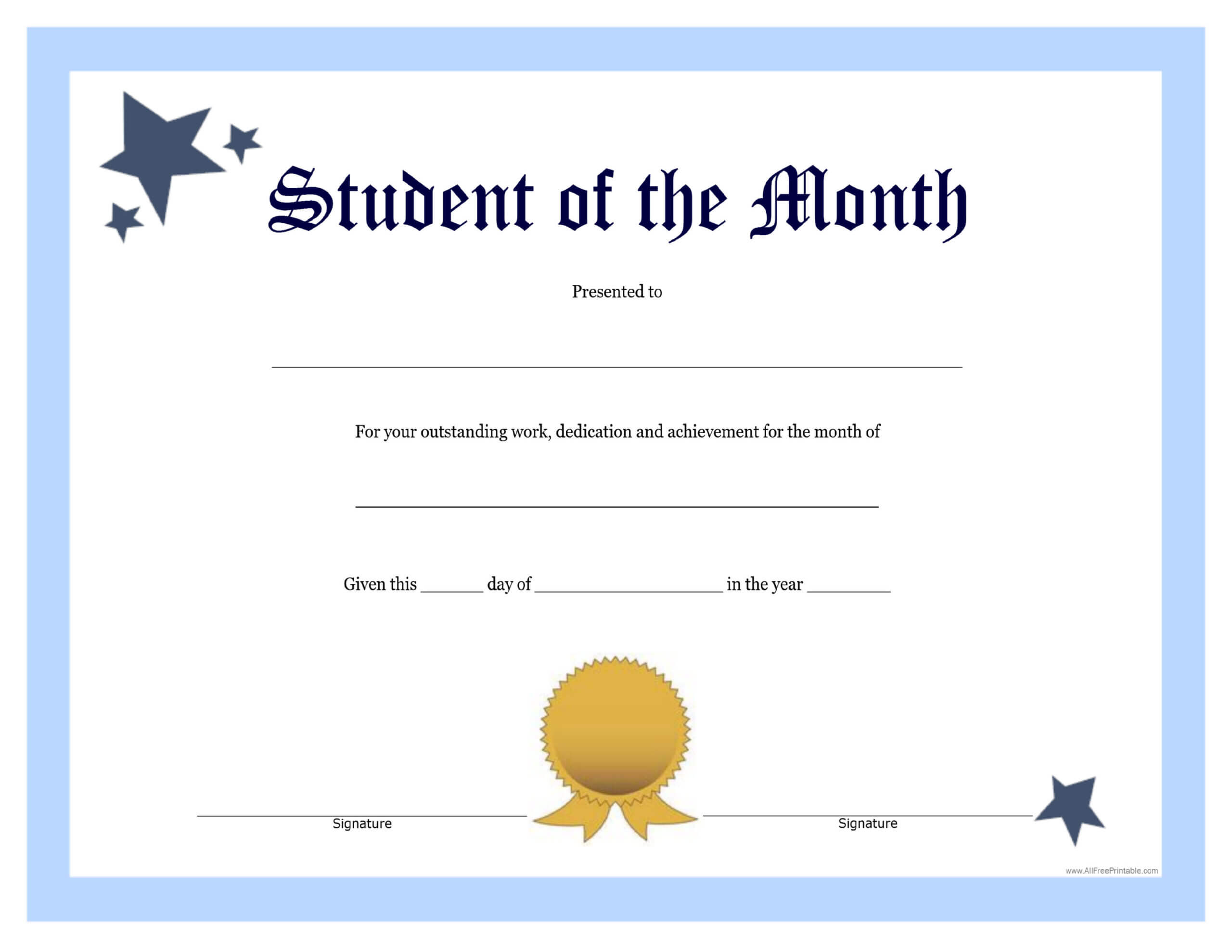 Student Of The Month Template | Asouthernbellein Within Free Printable Student Of The Month Certificate Templates