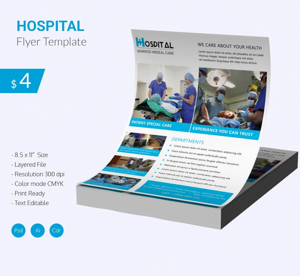 Stunning Hospital Flyer Template Download | Free & Premium Inside Healthcare Brochure Templates Free Download