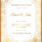 Stylish Gold White Wedding Card Royal Vintage Wedding Throughout Frequent Diner Card Template