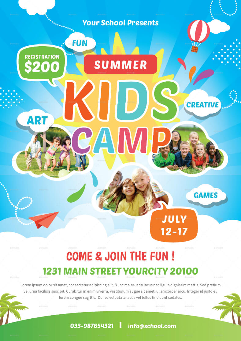 Summer School Flyer Design – Yeppe.digitalfuturesconsortium Pertaining To Summer Camp Brochure Template Free Download